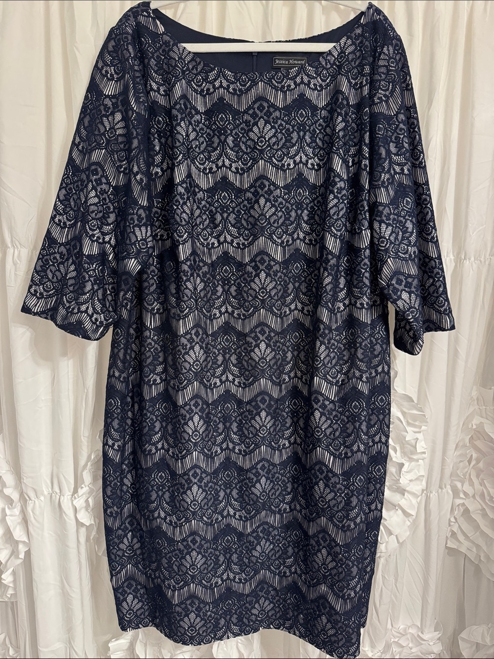 Jessica Howard Navy Lace Midi Dress